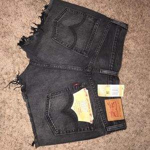 Levi's black denim shorts